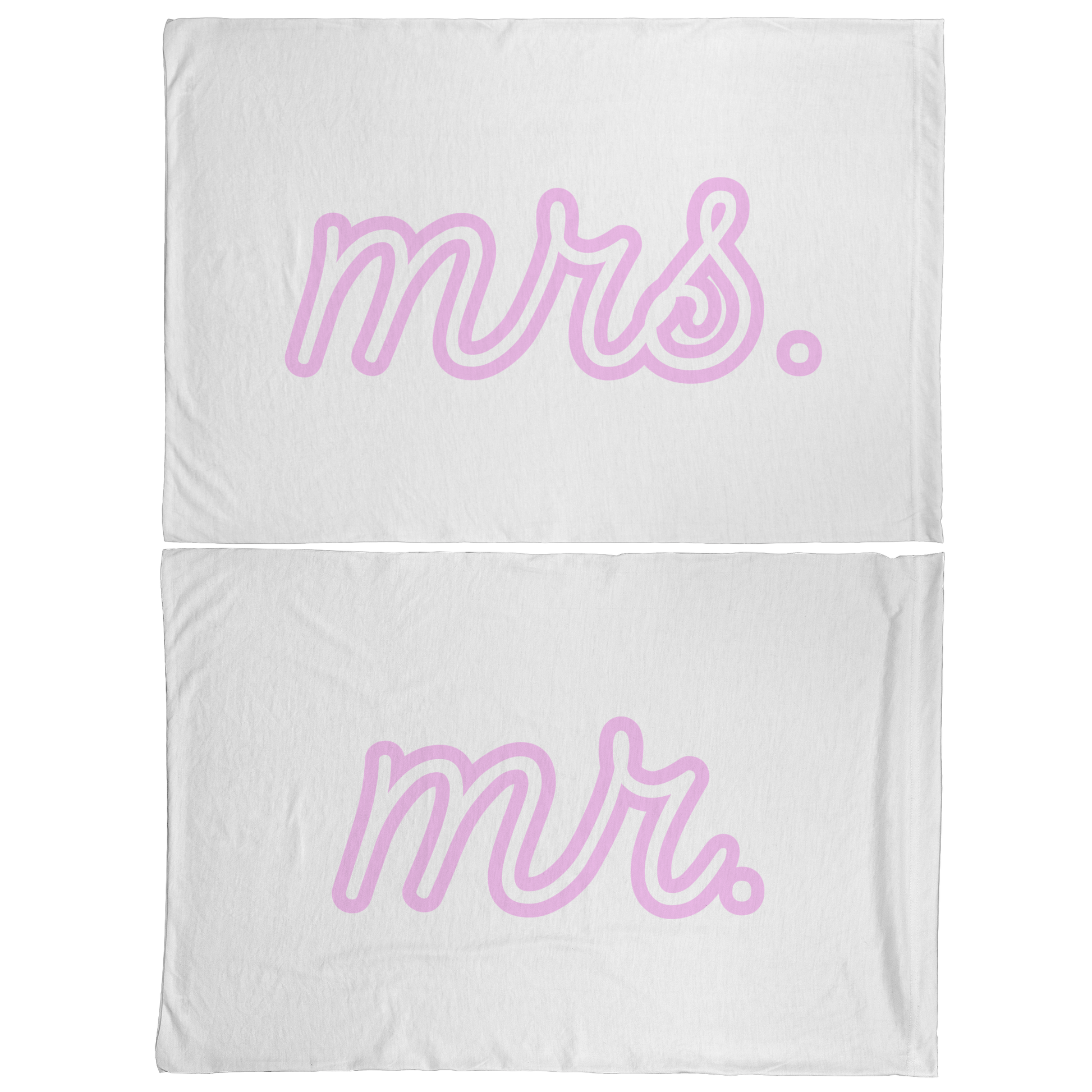 Mr. and Mrs. Couple Pillowcases Newlywed Gift Set, Matching Set of 2 Pillowcases, His and Hers Housewarming Wedding Bridal Shower Gift