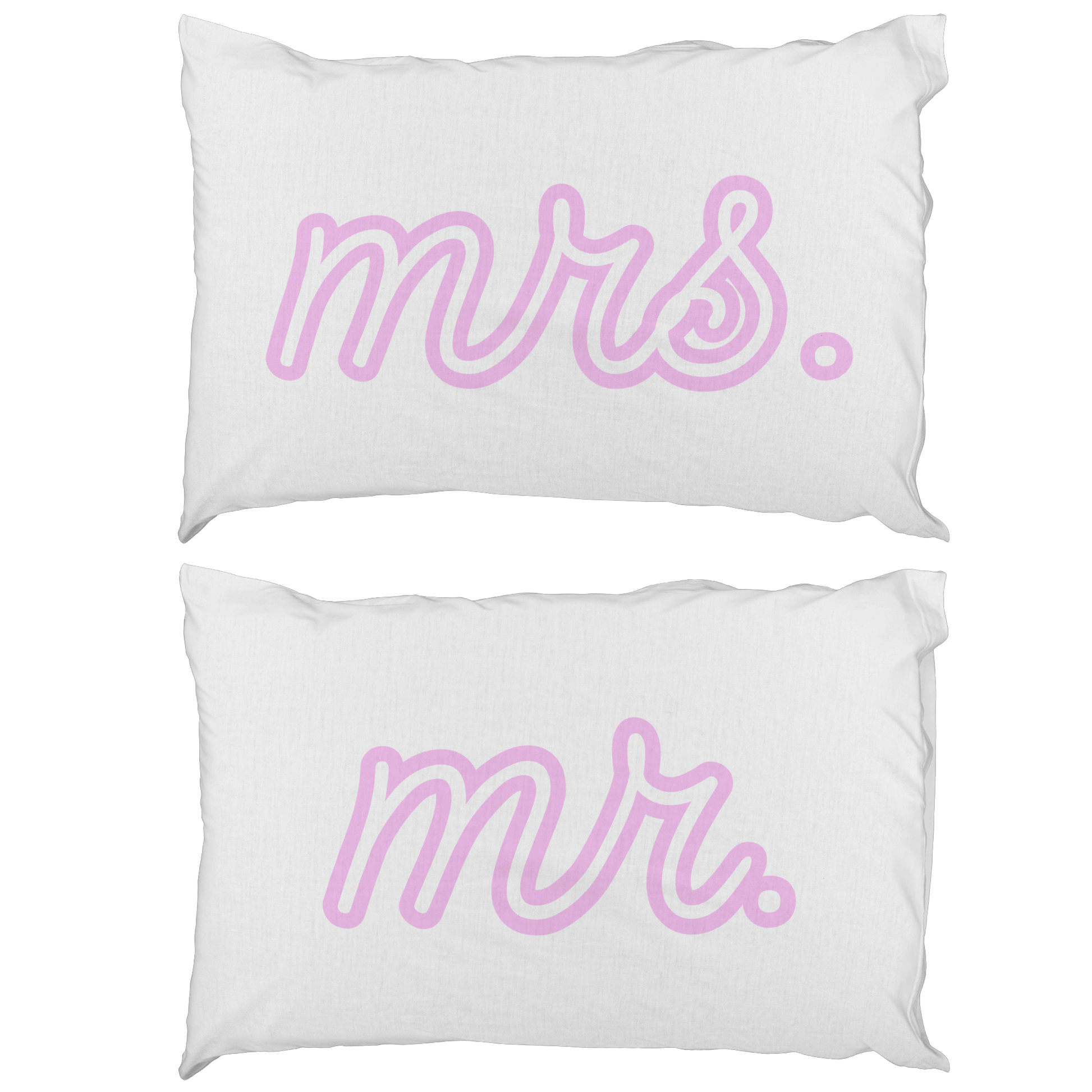 Mr. and Mrs. Couple Pillowcases Newlywed Gift Set, Matching Set of 2 Pillowcases, His and Hers Housewarming Wedding Bridal Shower Gift