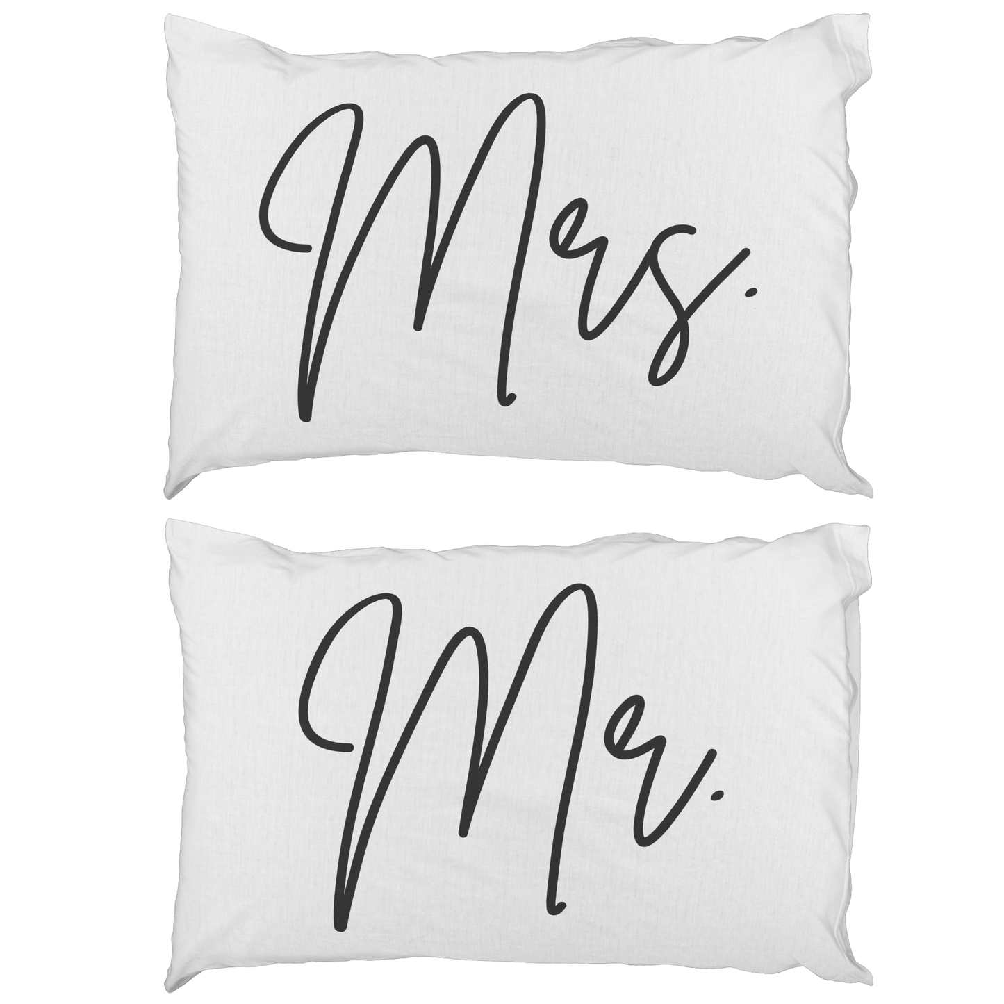 Couple Pillowcases Newlywed Gift Set, Mr. and Mrs. Matching Bed Set of 2 Pillowcases, His and Hers Housewarming Wedding Bridal Shower Gift