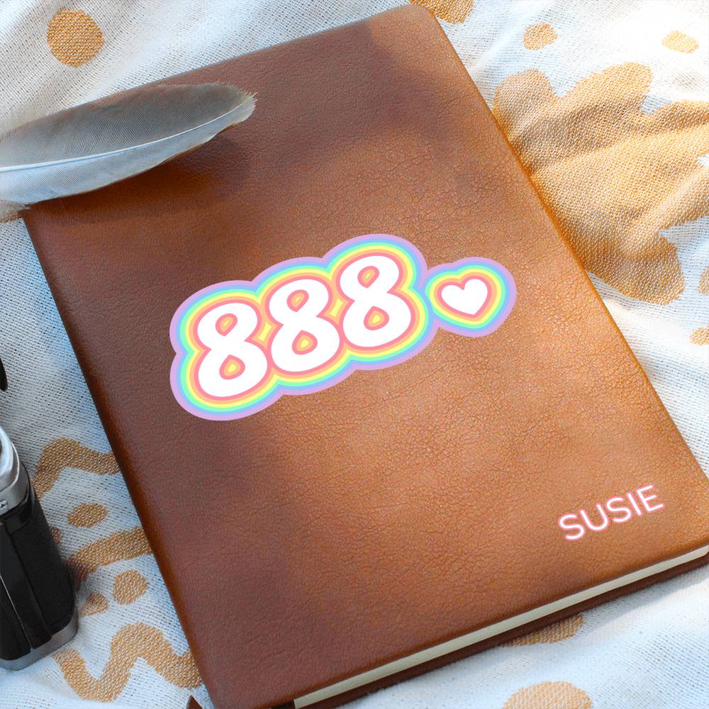 Angel Numbers Journal - Custom Vegan Leather Notebook With Personalized Cover