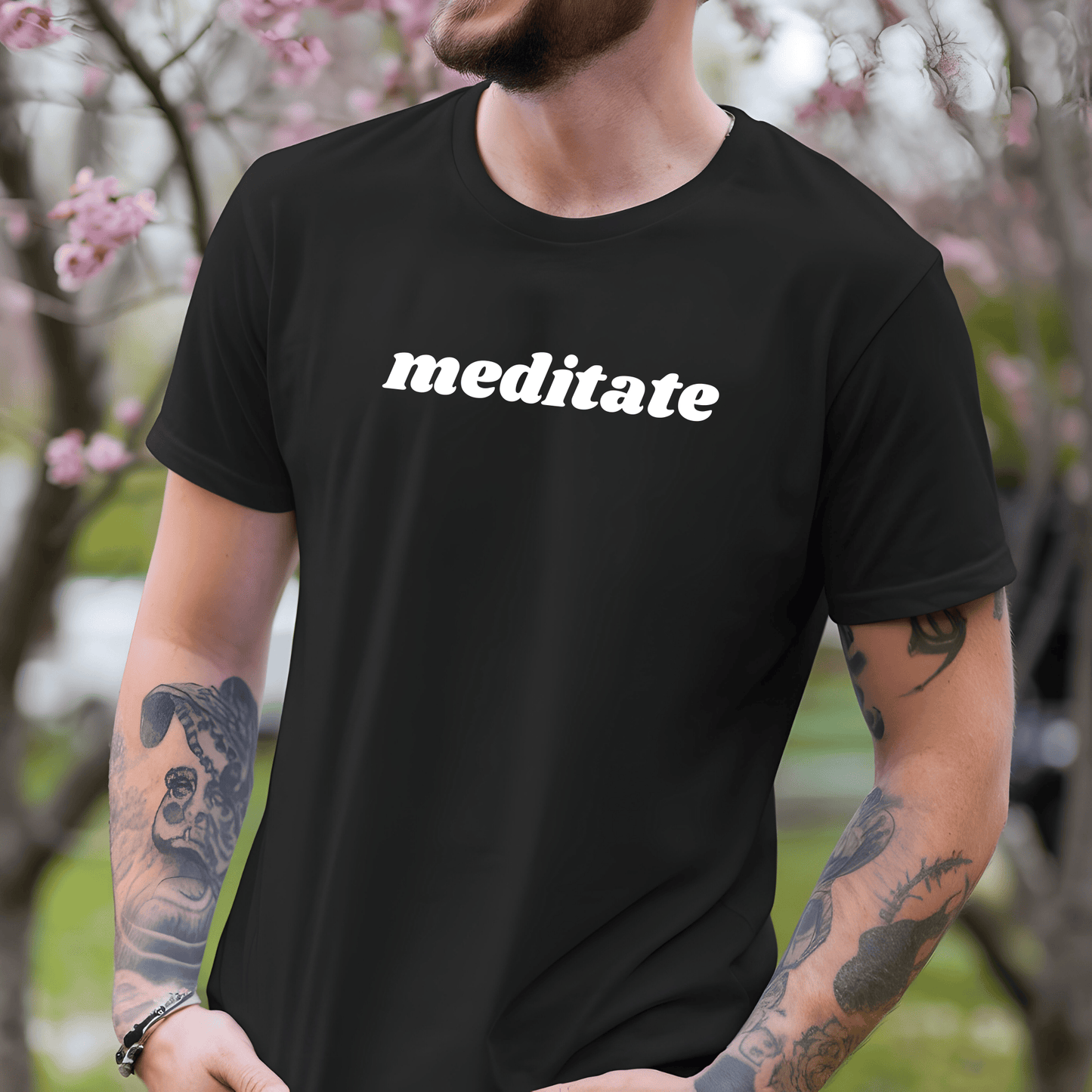Meditate Minimalist Shirt – Comfort Colors Tee | Energy Healer & Yoga Teacher Apparel