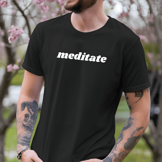 Meditate Minimalist Shirt – Comfort Colors Tee | Energy Healer & Yoga Teacher Apparel