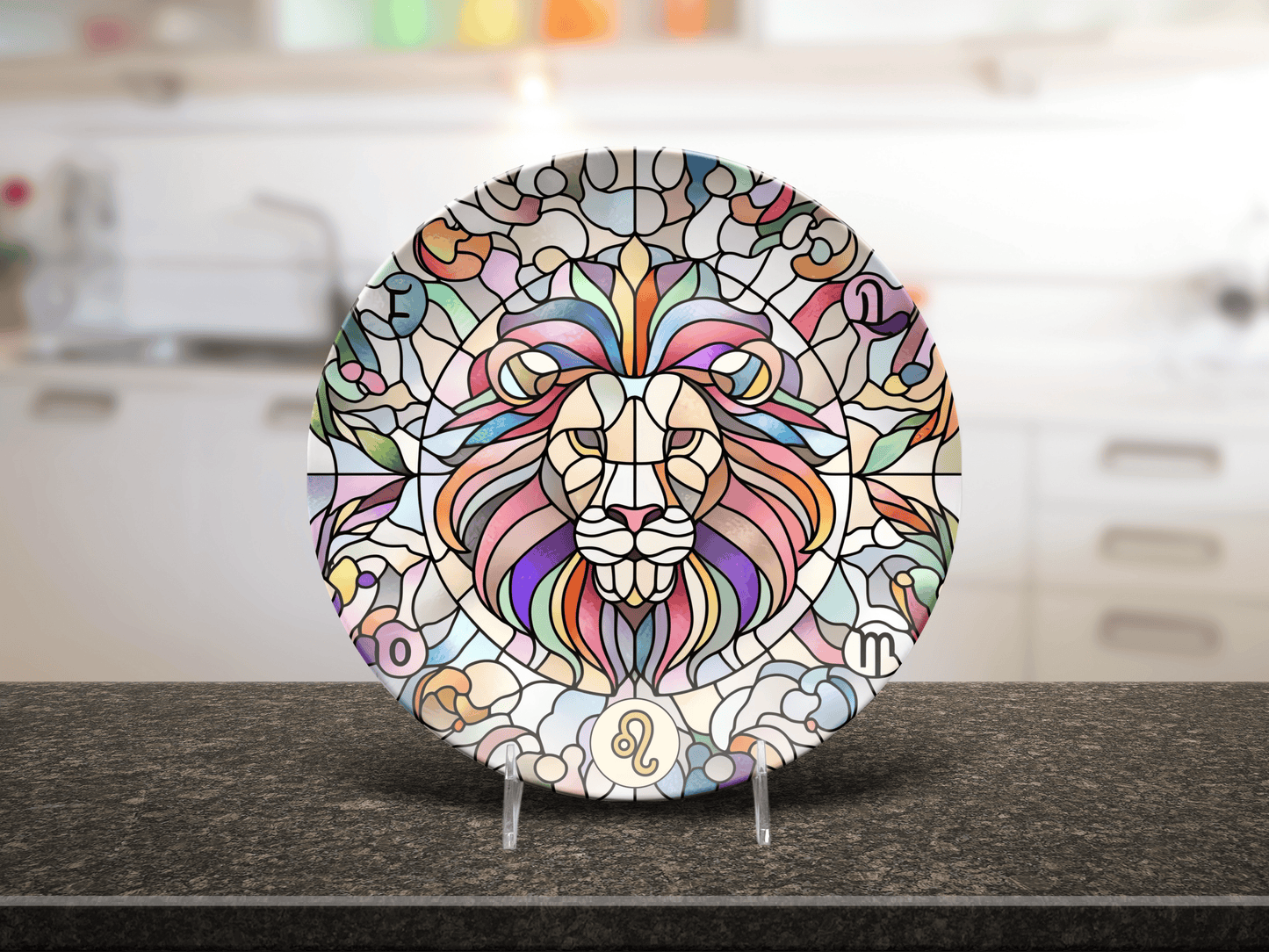 Astrological Signs Zodiac Faux Stained Glass Party Plates