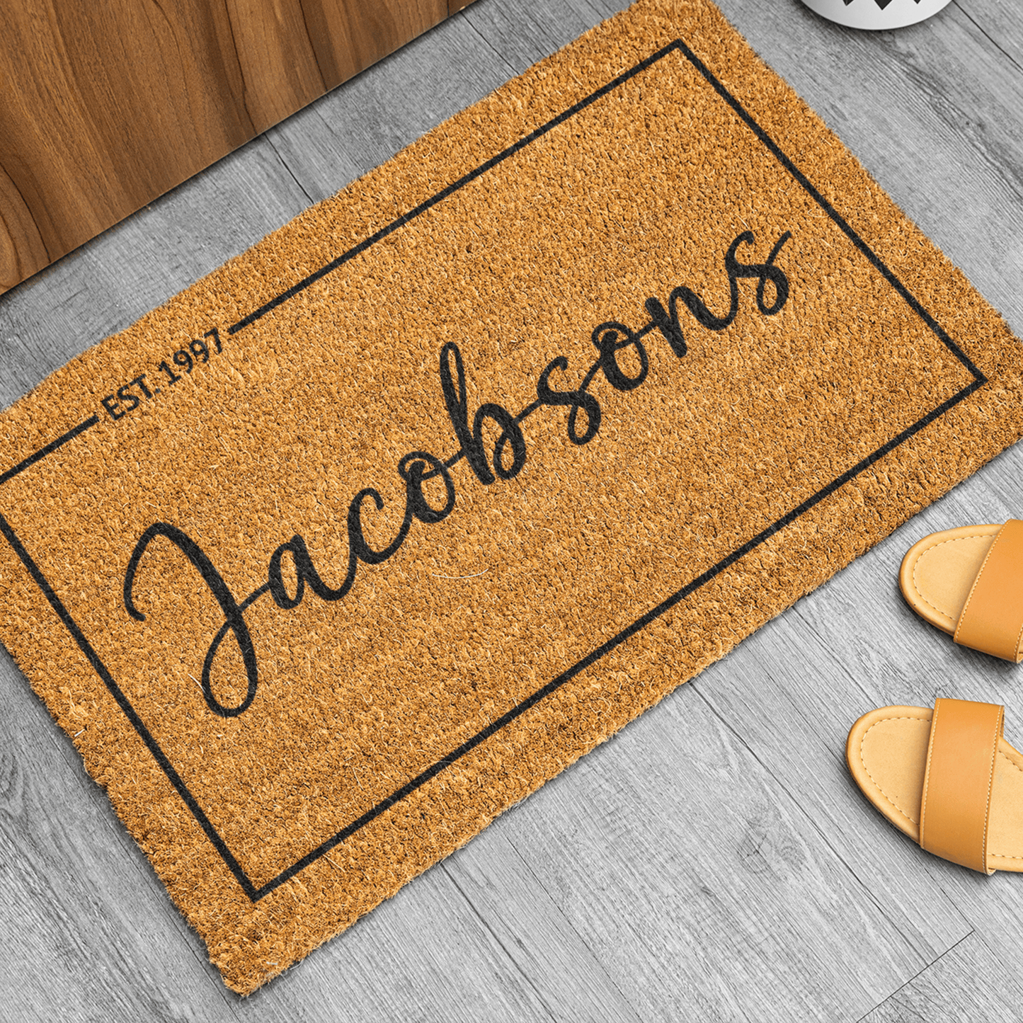 Custom Family Last Name Outdoor Doormat - Housewarming Wedding Gift