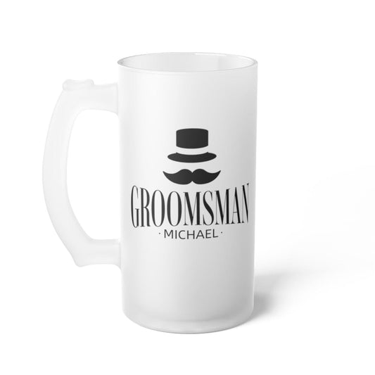 Groom's Wedding Party Custom Gift  - Groomsmen, Best Man, Father of the Bride Frosted Glass Beer Mug