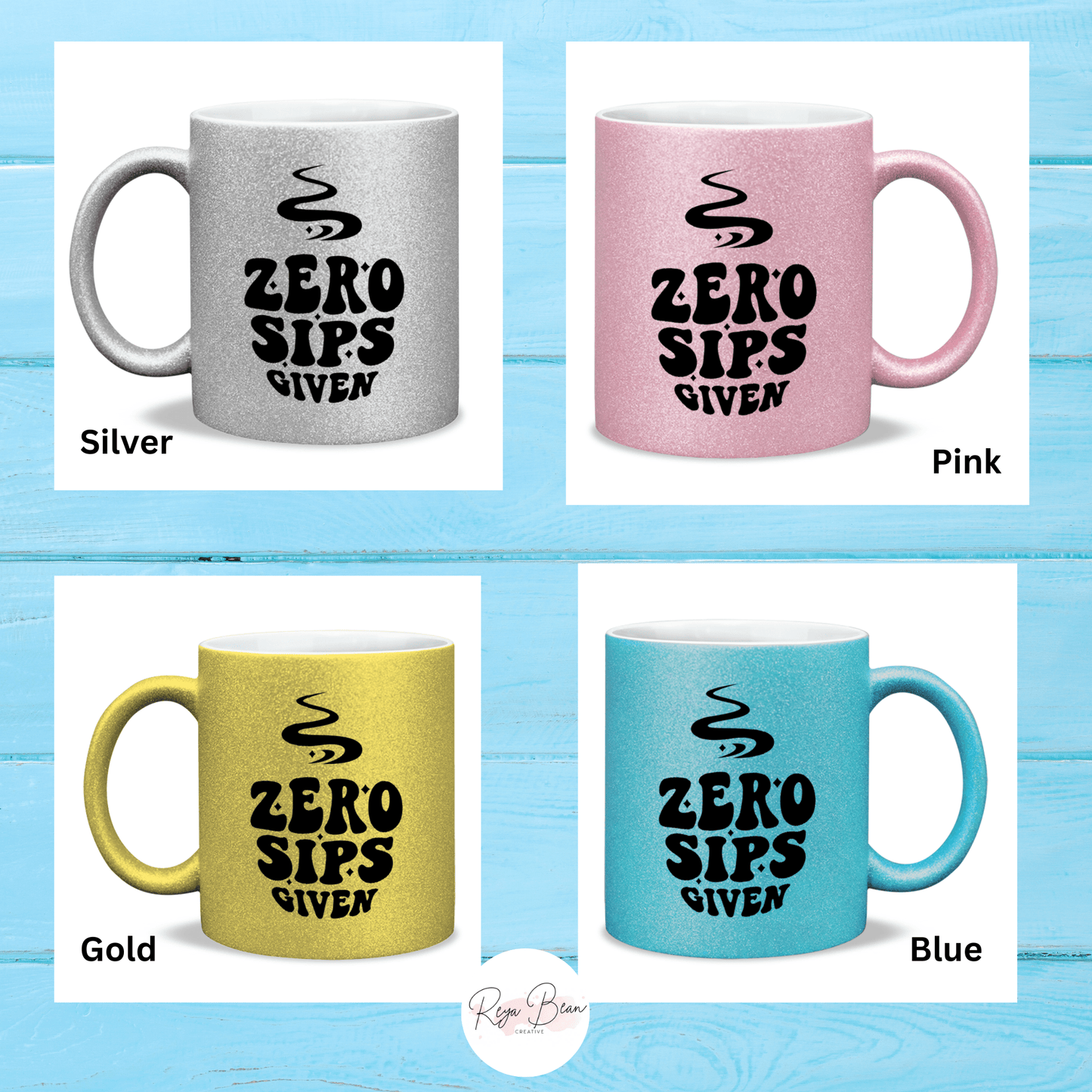 Glitter Mug Zero Sips Given, Funny 11oz Ceramic Sparkling Coffee Mug, Coffee Lover Gift for Her, Sparkly Hand Wash Tea Mug