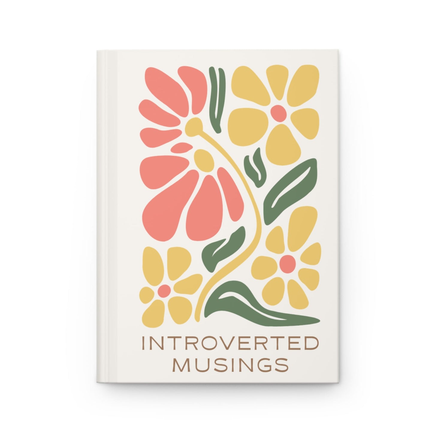 Introverted Musings Notebook - Retro Floral Journal | Personalized Hardcover Lined Writing Book