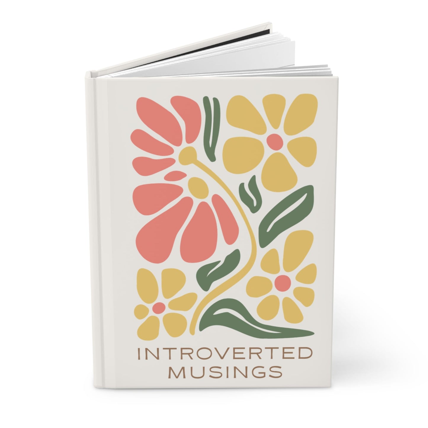 Introverted Musings Notebook - Retro Floral Journal | Personalized Hardcover Lined Writing Book