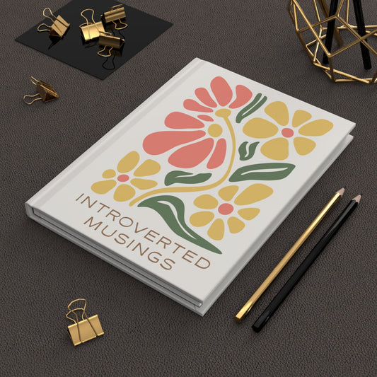 Introverted Musings Notebook - Retro Floral Journal | Personalized Hardcover Lined Writing Book