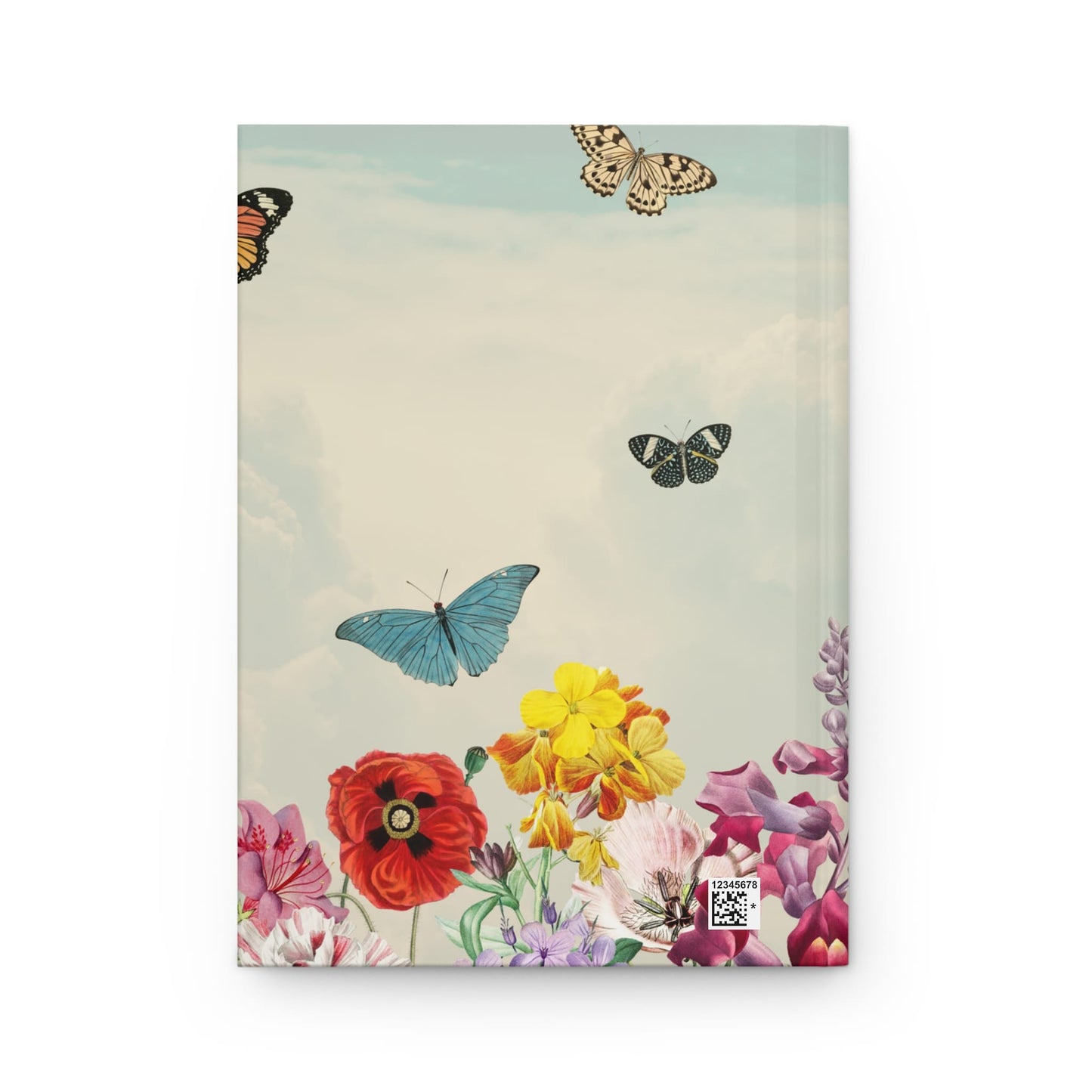 Introvert Journal - Hardcover Notebook with Whimsical Butterfly & Floral Design