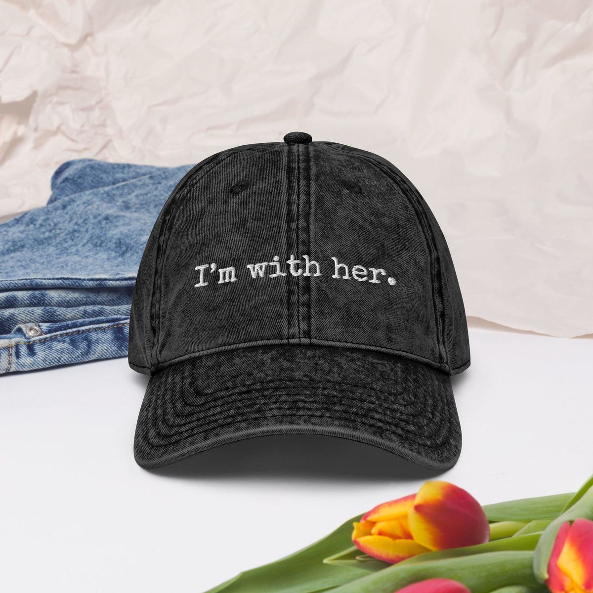I'm With Her Hat: Kamala Harris 2024 Vintage Cotton Twill