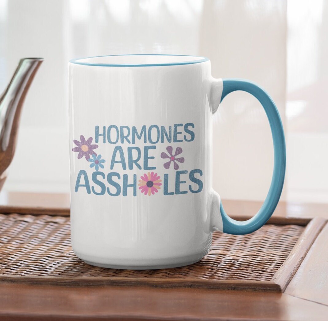 Hormones Are Assholes Mug: Funny Menopause Coffee Cup 15oz