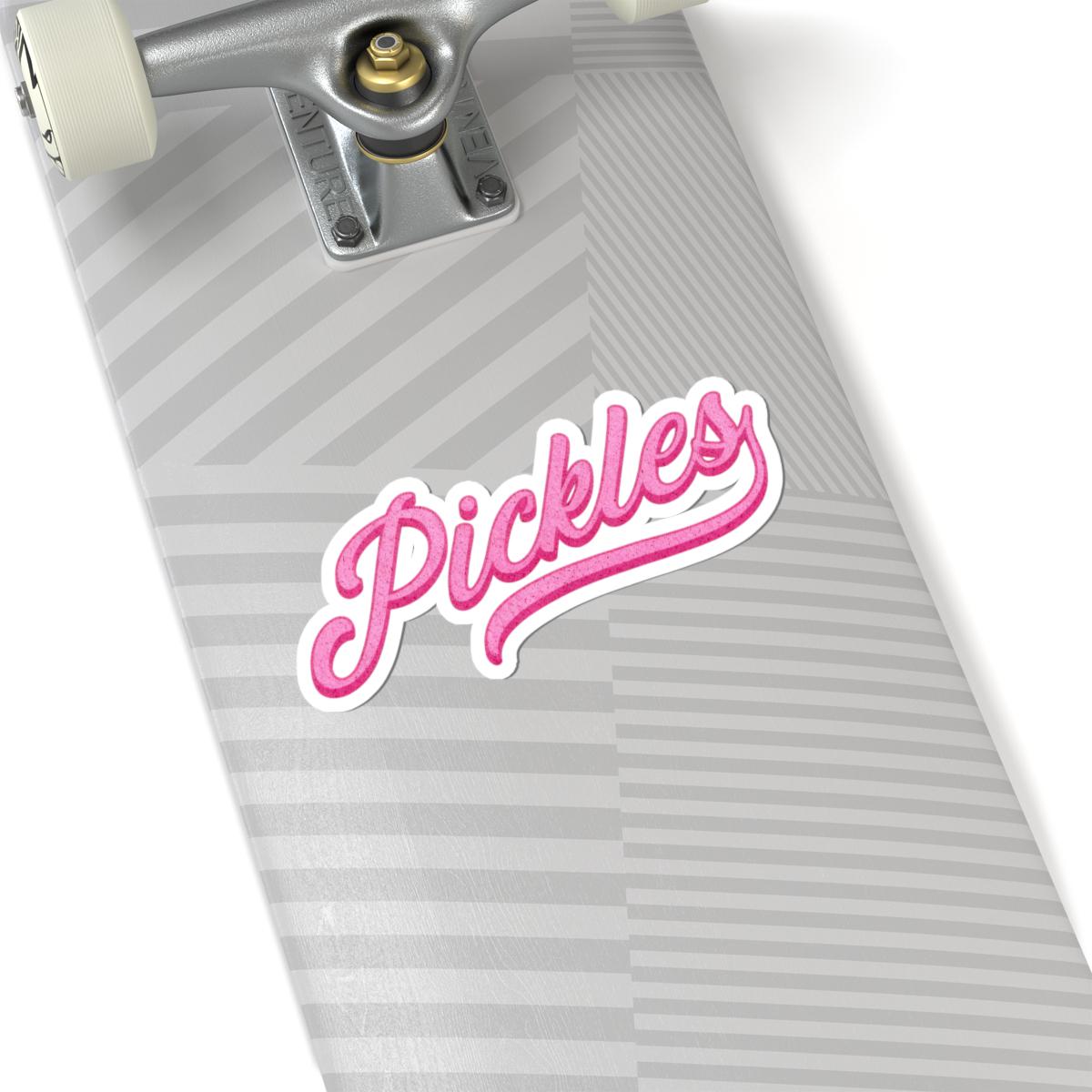 Pickle Lover Sticker: Pink Retro Style (Kiss-Cut Vinyl Decal)