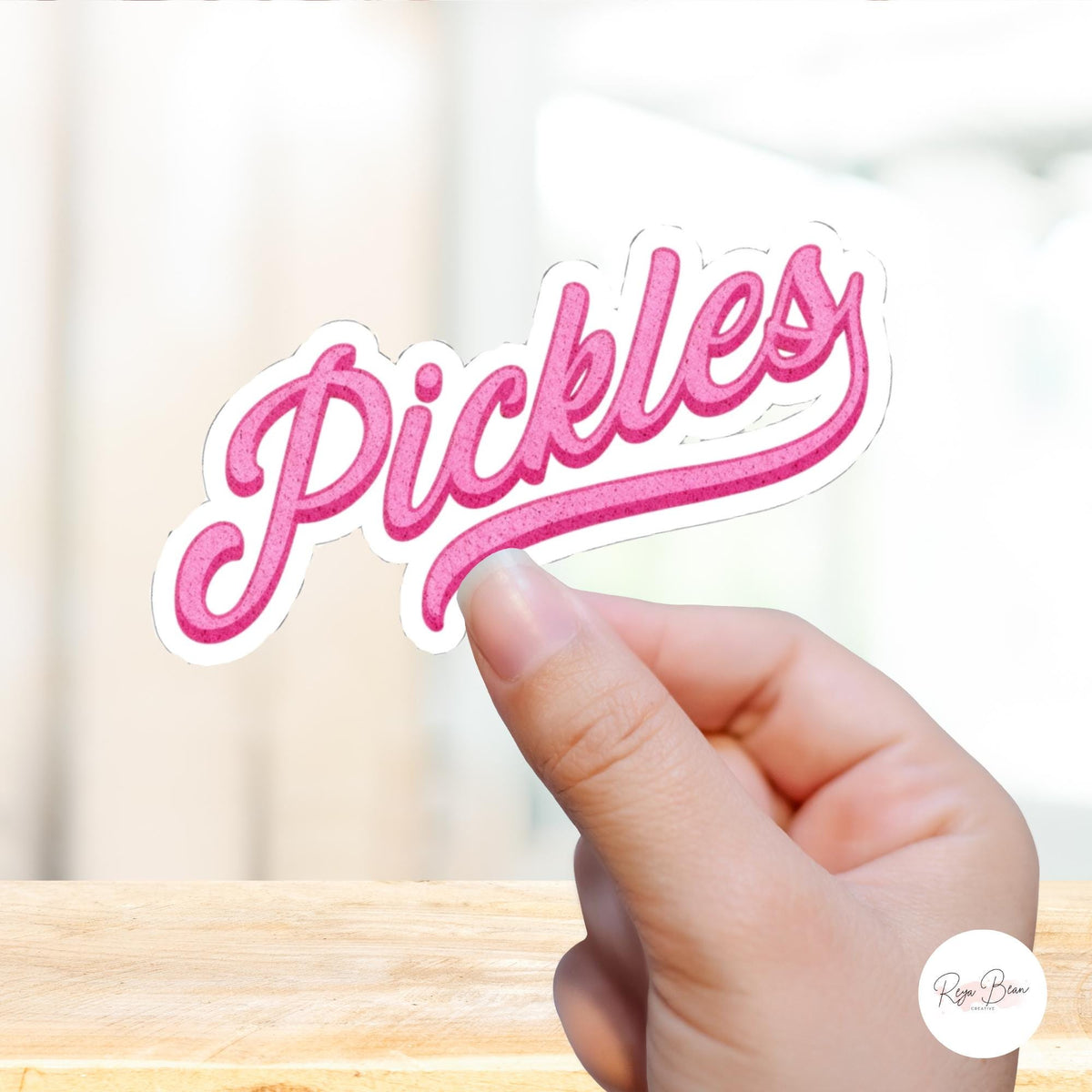 Pickle Lover Sticker: Pink Retro Style (Kiss-Cut Vinyl Decal)
