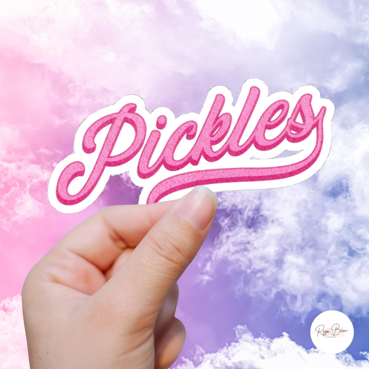 Pickle Lover Sticker: Pink Retro Style (Kiss-Cut Vinyl Decal)