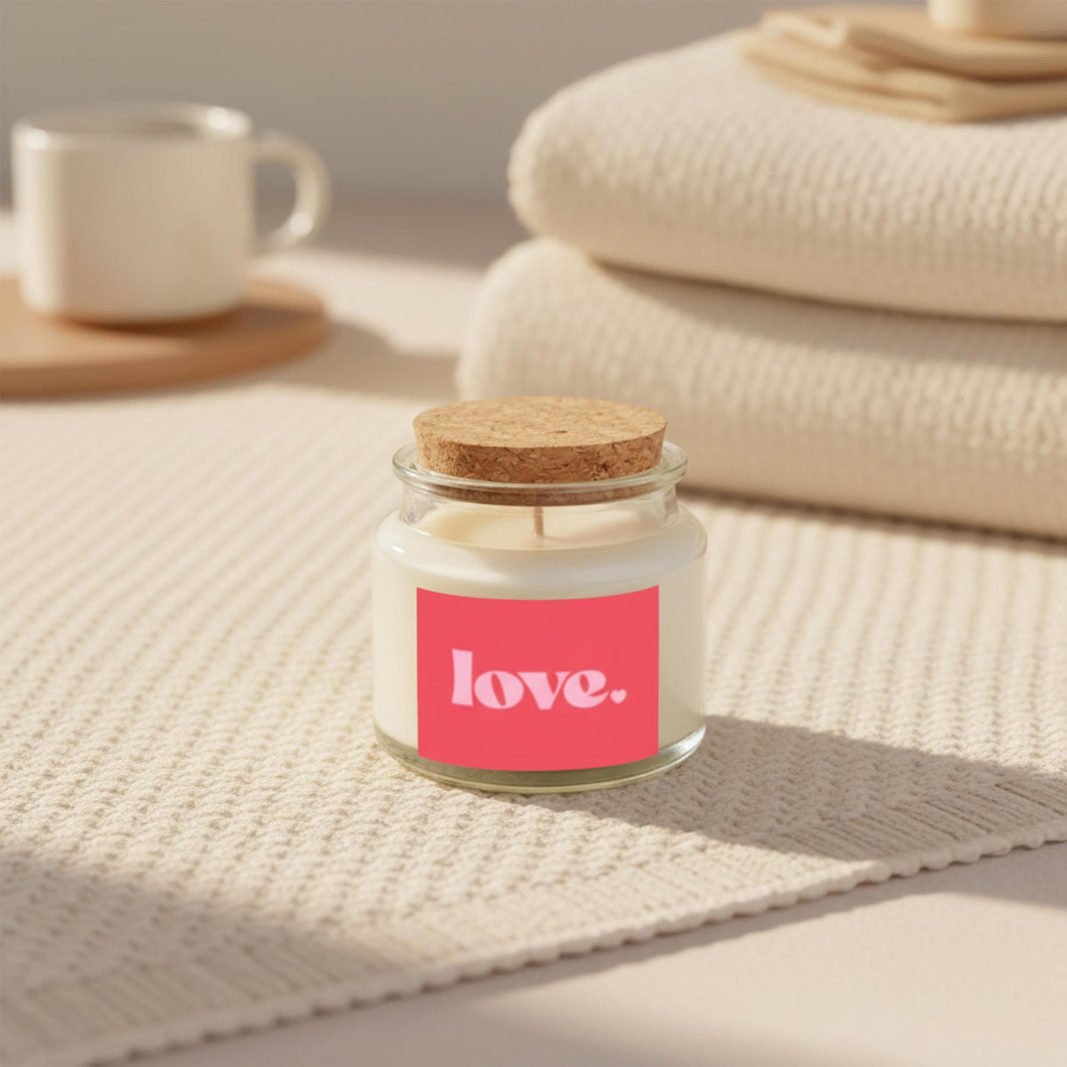 Valentine’s Relaxation Set: Champagne Satin Mask & Soy Candle - Plush Socks Included