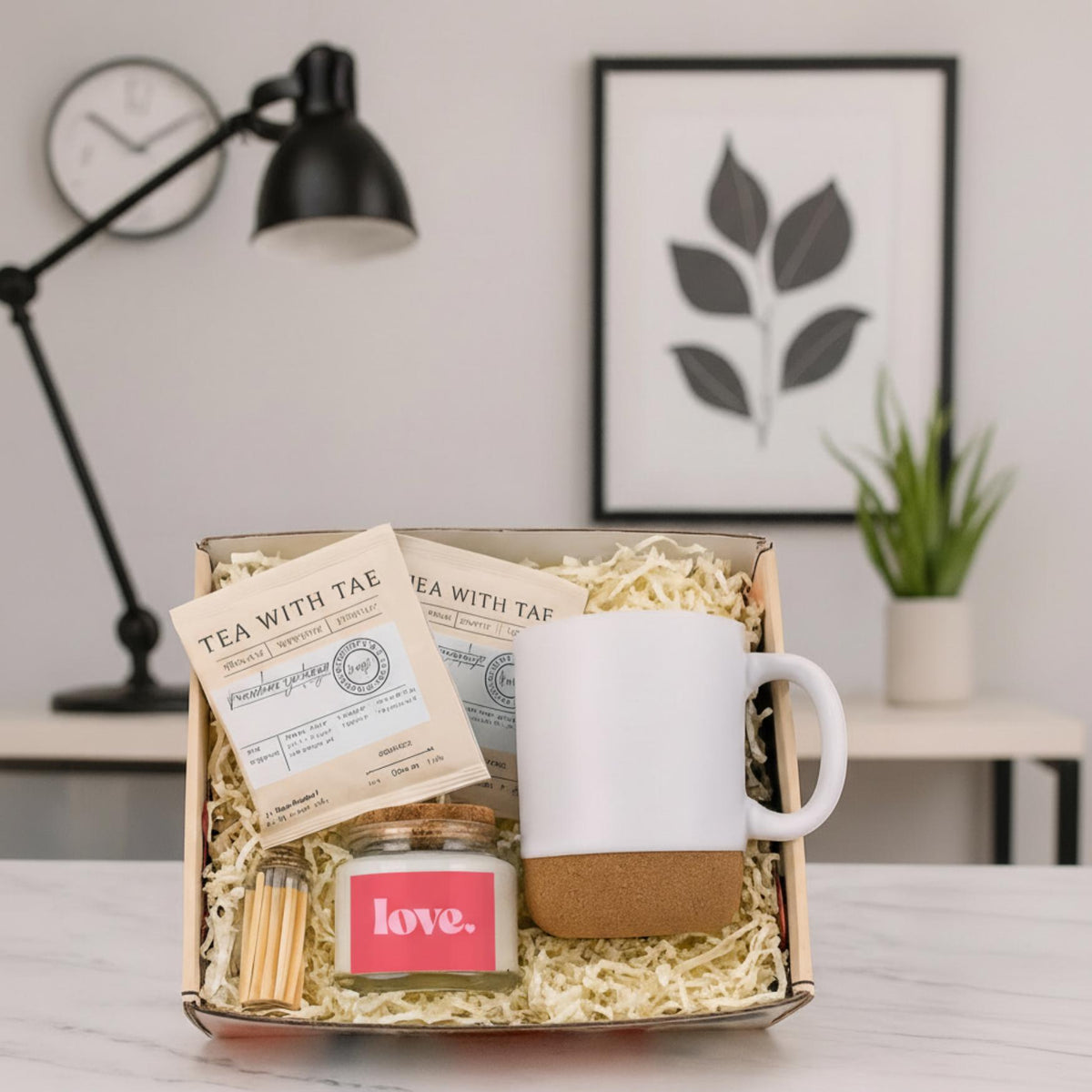 Galentines Day Mug Gift Set for Her: Cozy Tea, Candle & Relaxation Box
