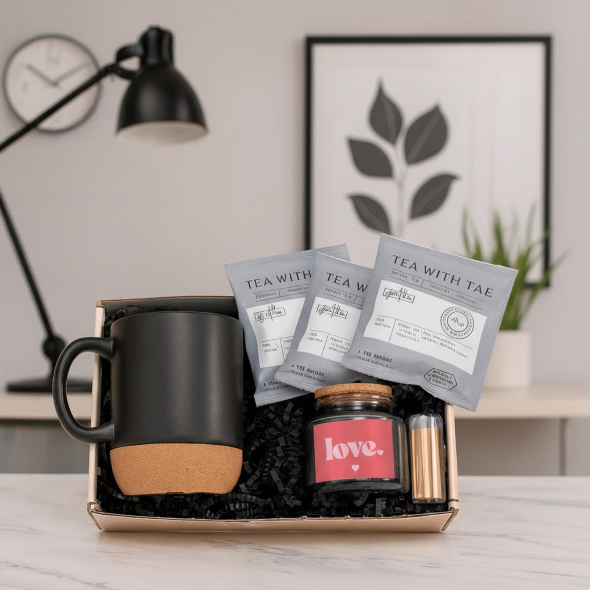 Galentines Day Mug Gift Set for Her: Cozy Tea, Candle & Relaxation Box