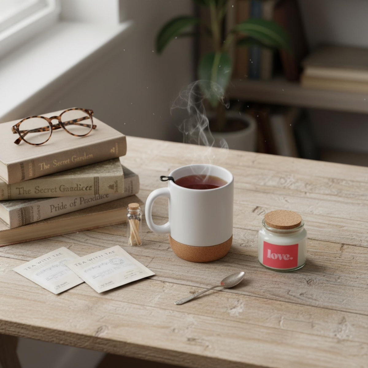 Galentines Day Mug Gift Set for Her: Cozy Tea, Candle & Relaxation Box