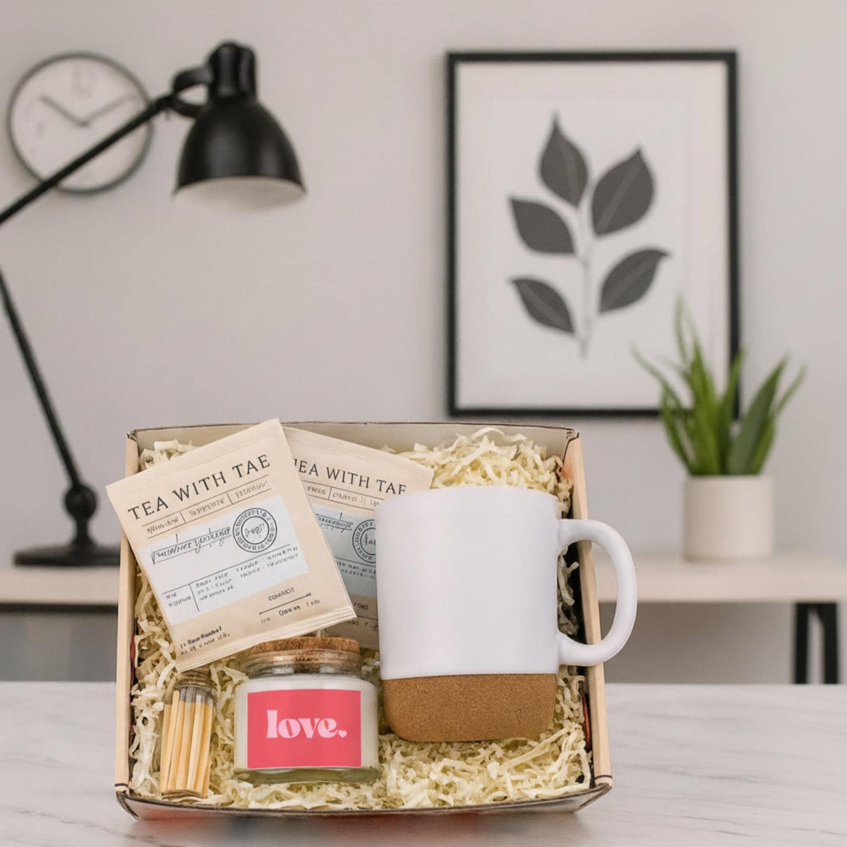 Galentines Day Mug Gift Set for Her: Cozy Tea, Candle & Relaxation Box