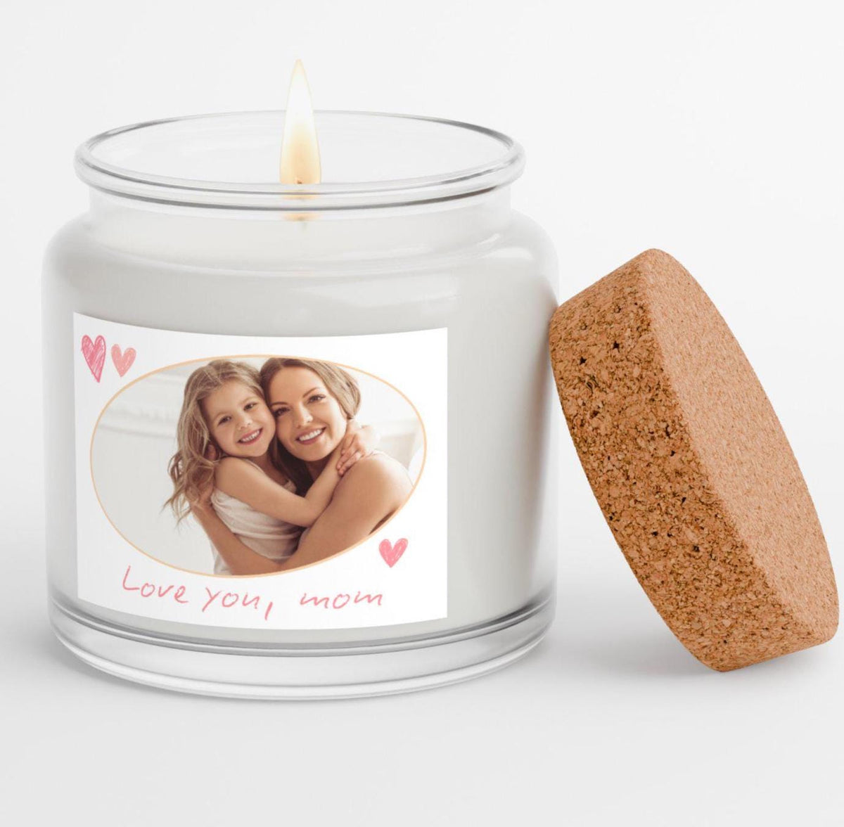 Personalized Photo Candle Gift Set: Crochet Bouquet, Spa Relaxation