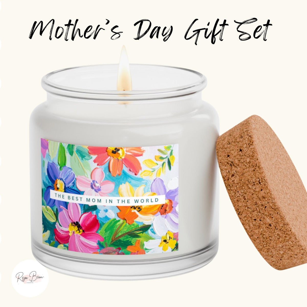 Relaxing Mother's Day Spa Gift Box - Crochet Flowers & Soy Candle