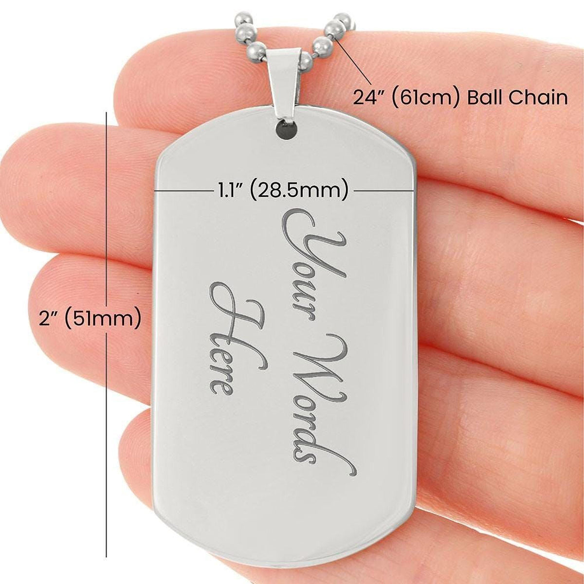 Personalized Son Necklace: Engraved Dog Tag - Military Style Chain