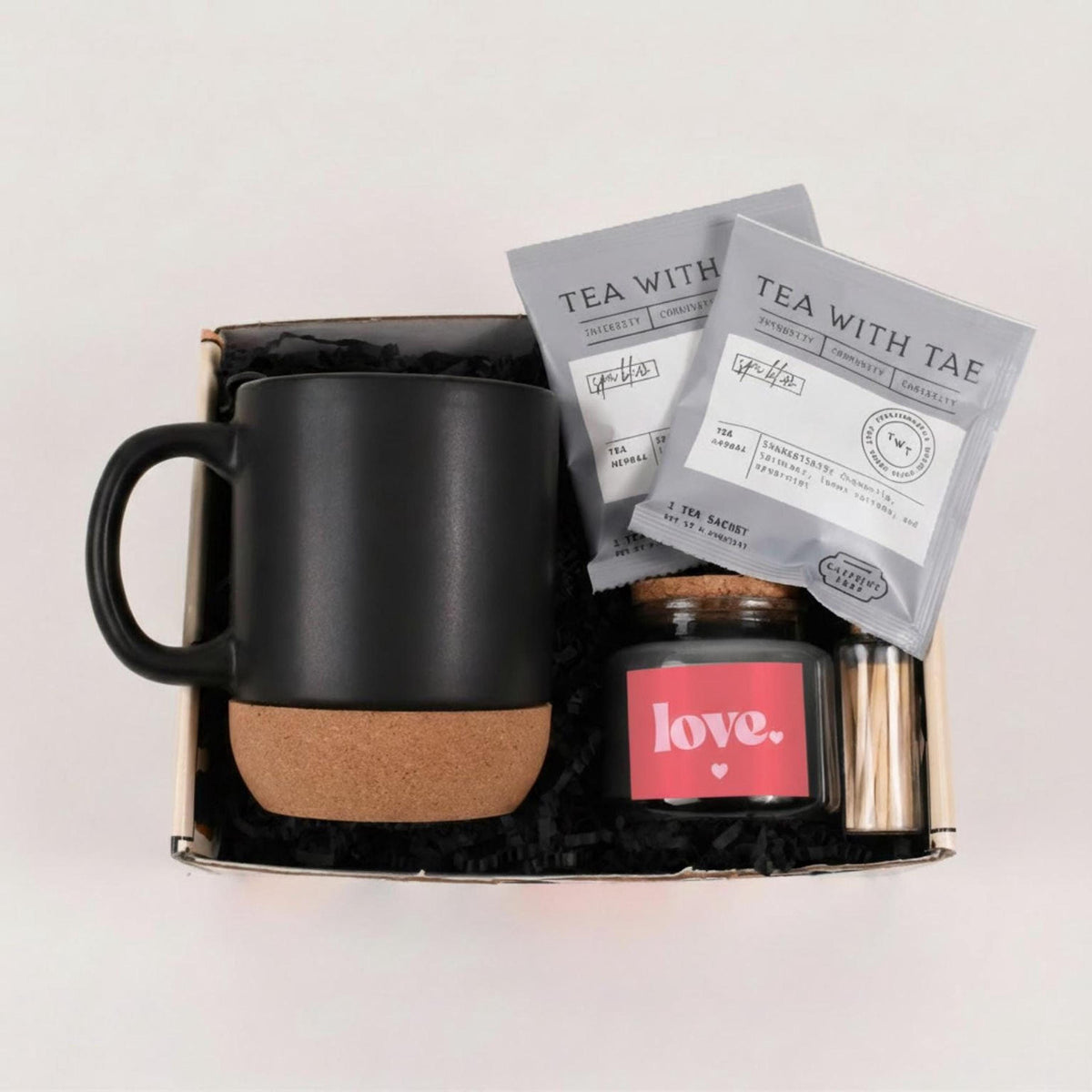 Cozy Love Mug and Candle Set (Tea Gift Box for Wife or Girlfriend)