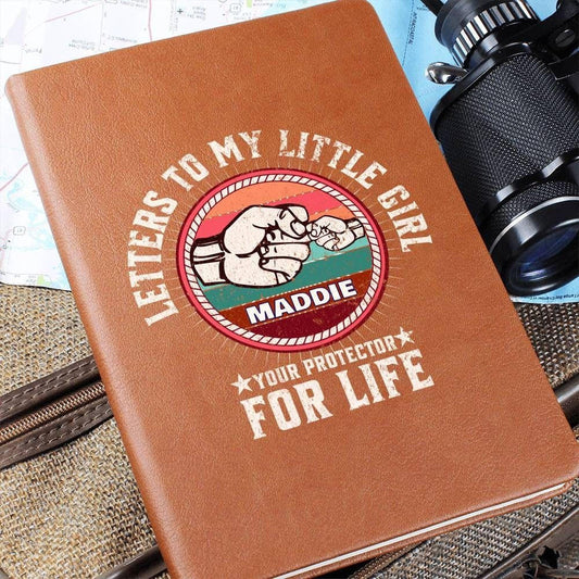 Dad's Keepsake Journal, Vegan Leather Letters to Daughter (Personalized)