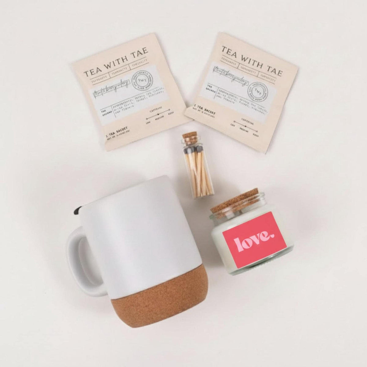 Cozy Love Mug and Candle Set (Tea Gift Box for Wife or Girlfriend)