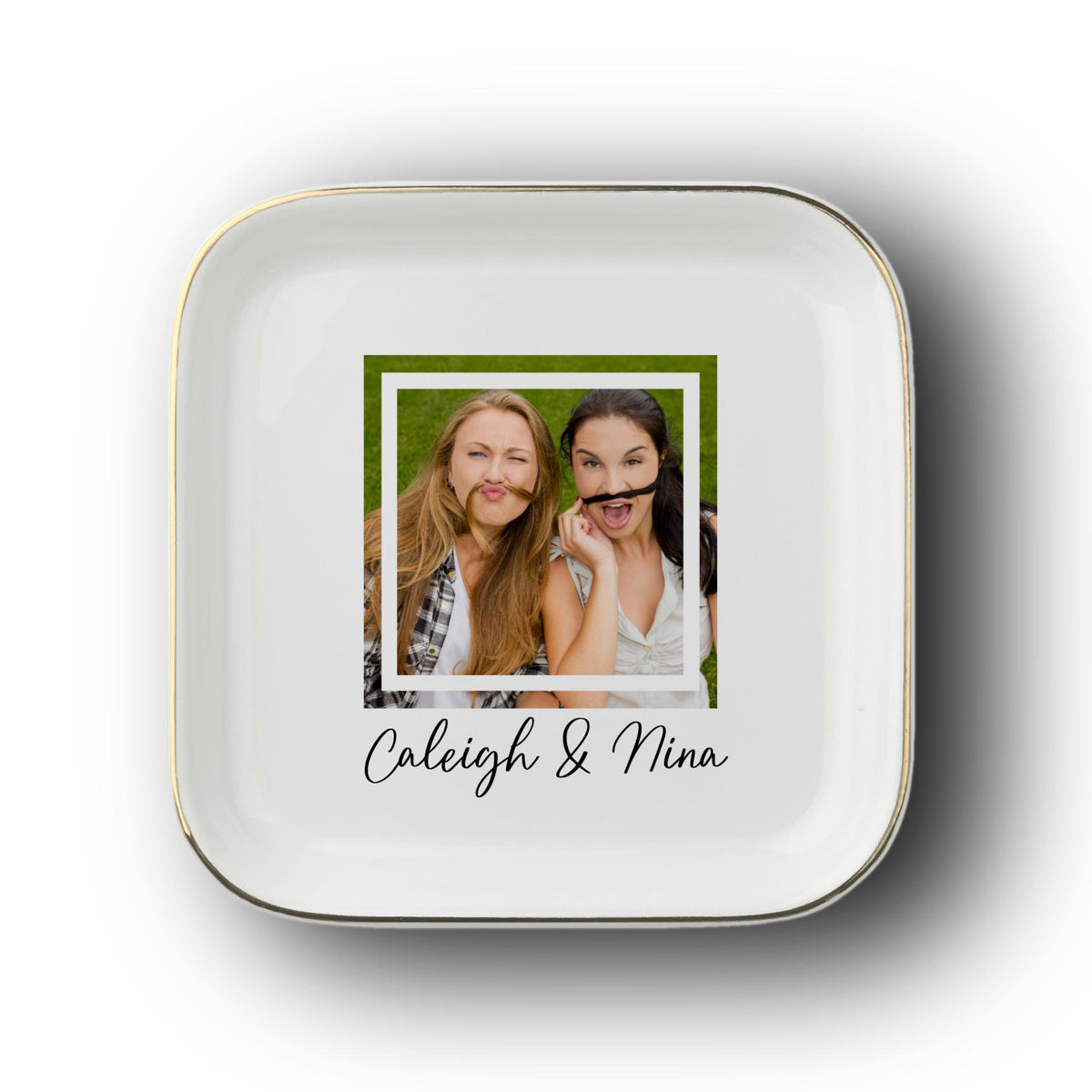 Custom Bestie Ring Dish, Personalized Photo Trinket Dish for Best Friend, Sentimental BFF Gift, Jewelry Tray Gift