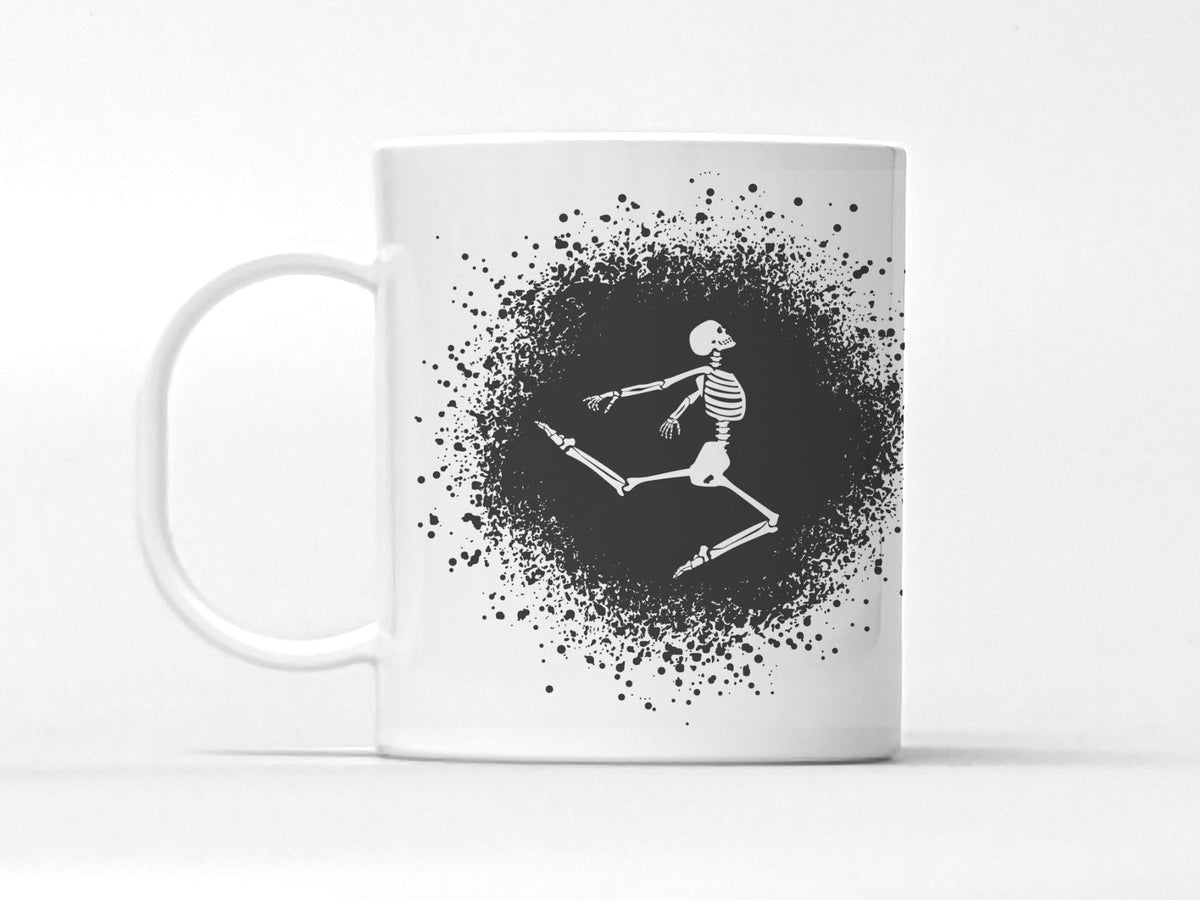 Gothic Dancing Skeleton Coffee Mug 11oz | Spooky Unbreakable Camper Mug