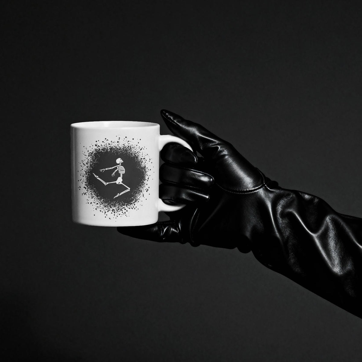 Gothic Dancing Skeleton Coffee Mug 11oz | Spooky Unbreakable Camper Mug