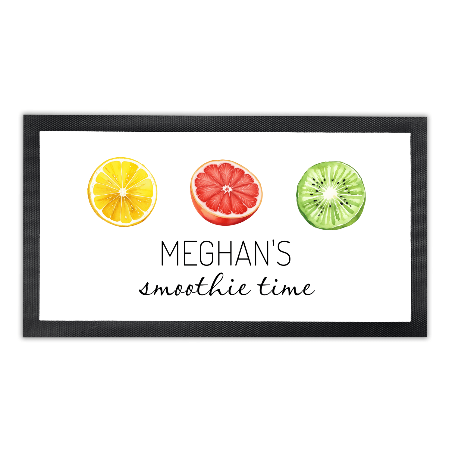 Custom Smoothie Time Station Runner Mat, 18" x 10" Smoothie Loving Kitchen Accessory Housewarming Gift, Smoothie Station Fruit Table Topper