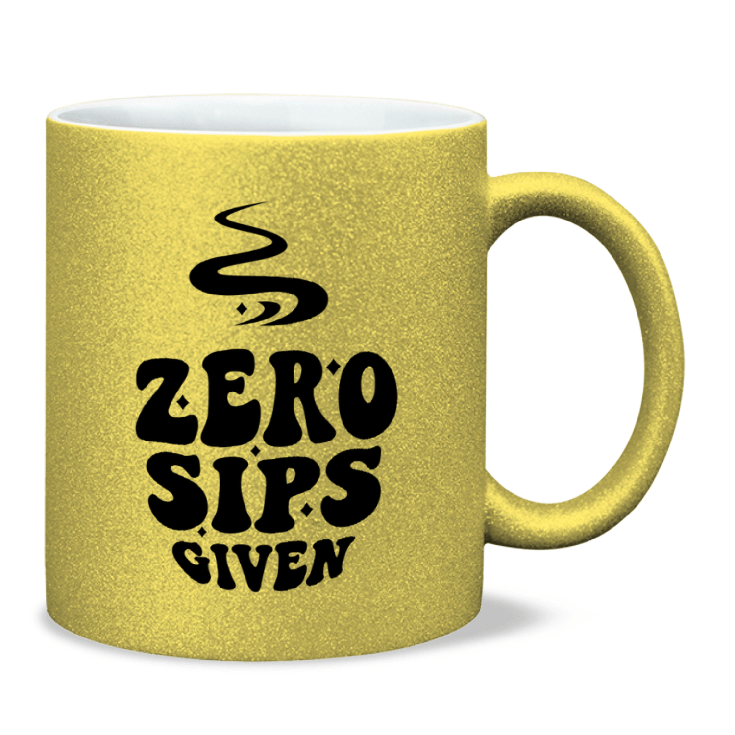 Glitter Mug Zero Sips Given, Funny 11oz Ceramic Sparkling Coffee Mug, Coffee Lover Gift for Her, Sparkly Hand Wash Tea Mug