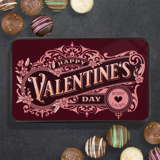 Custom Valentine's Day Keepsake Tin - 12 Handmade Chocolate Truffles