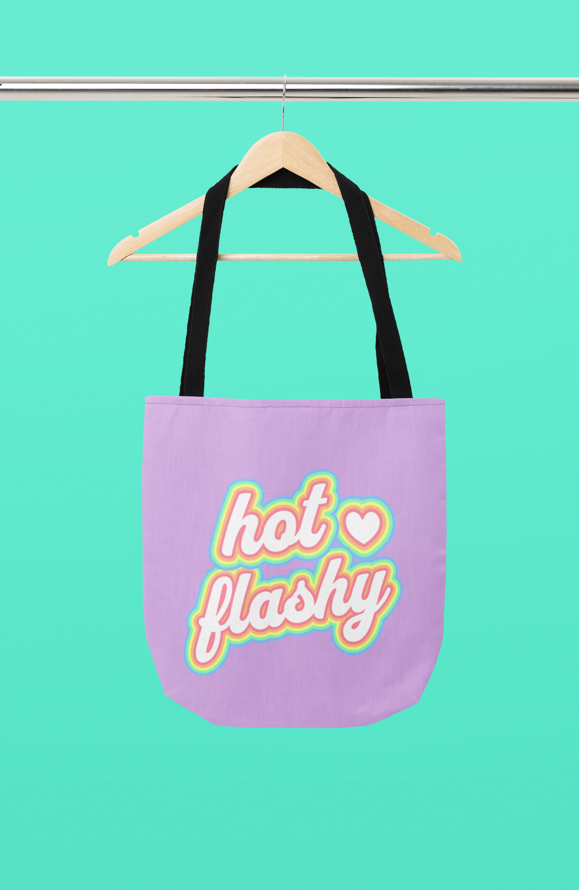 Hot Flashy Canvas Tote Bag Funny, Menopause Humor Cope Perimenopause Gift for Women Hot Flashes, Retro Pastel Women's Health Gift for Her