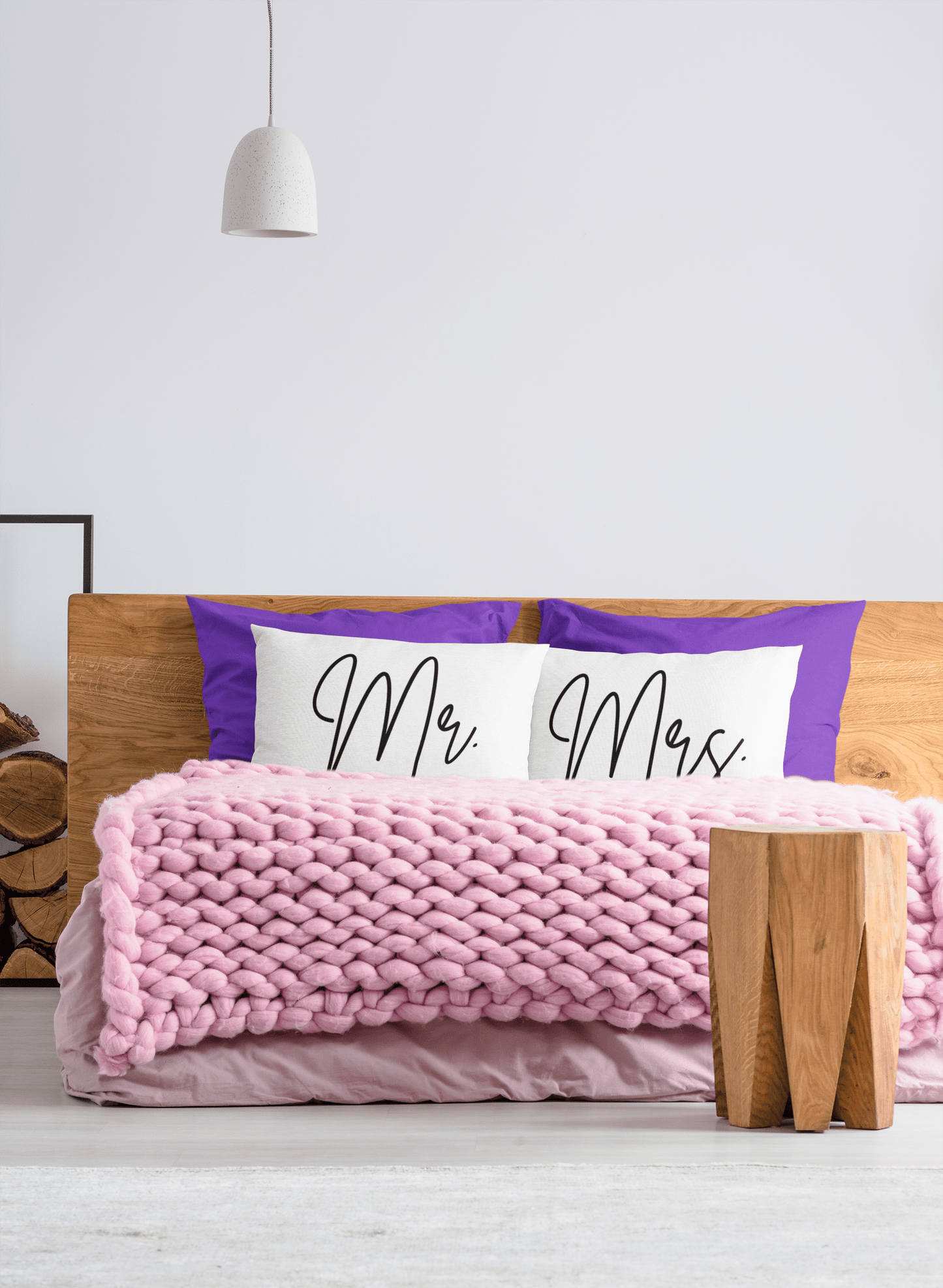 Couple Pillowcases Newlywed Gift Set, Mr. and Mrs. Matching Bed Set of 2 Pillowcases, His and Hers Housewarming Wedding Bridal Shower Gift