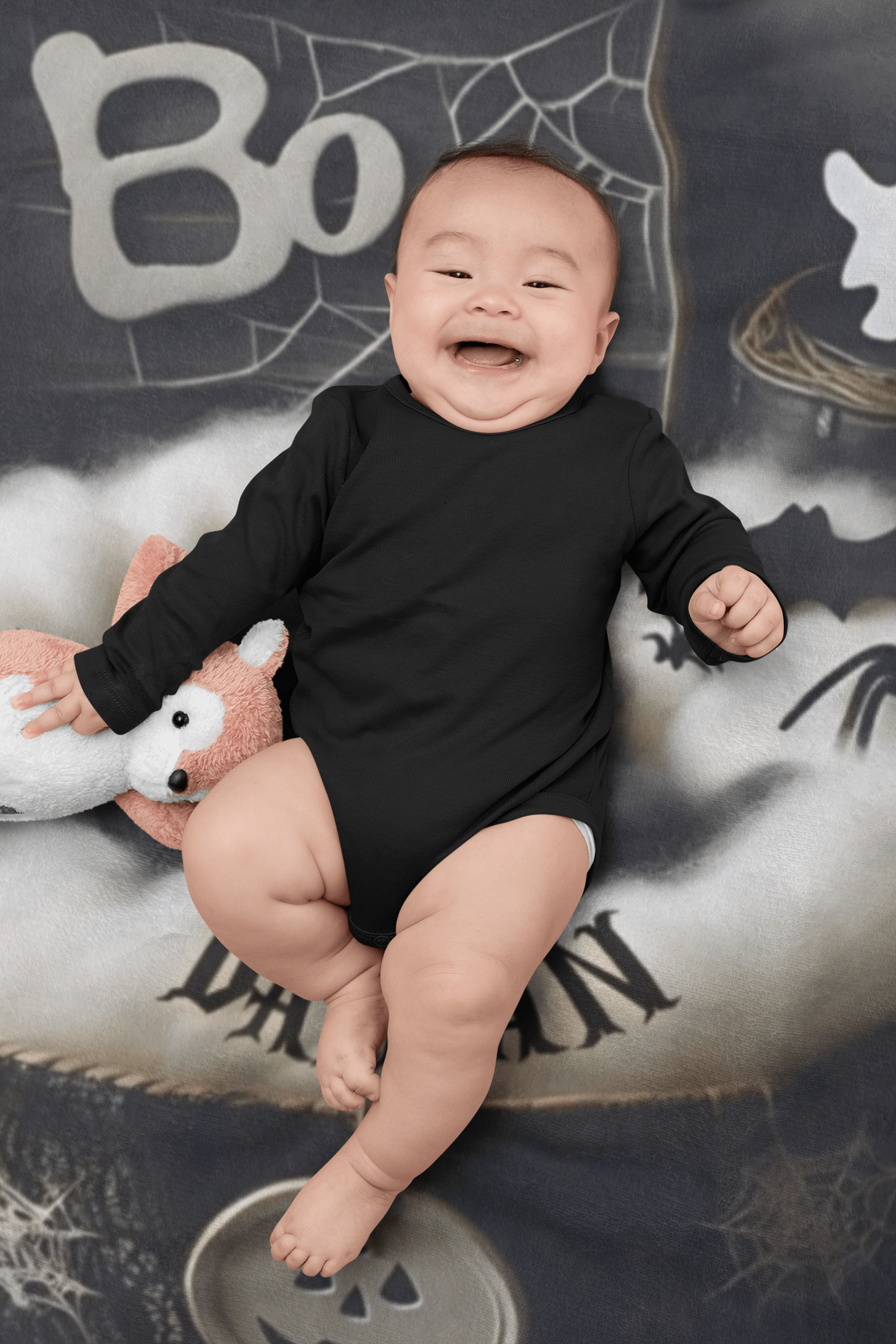 First Halloween Baby Photoshoot Milestone Blanket Backdrop Velveteen, Spooky Pumpkins Newborn Plush Blanket, Unique Baby Costume Photo Idea