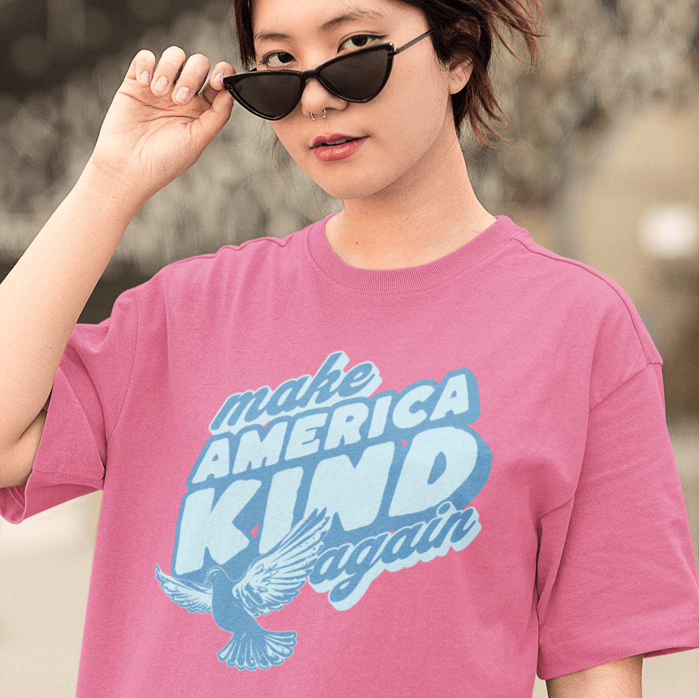 Make America Kind Again Tshirt, Presidential Election 2024 Peace Comfort Colors Unisex Tee, Kamala Harris Support Vote Blue Democracy Shirt