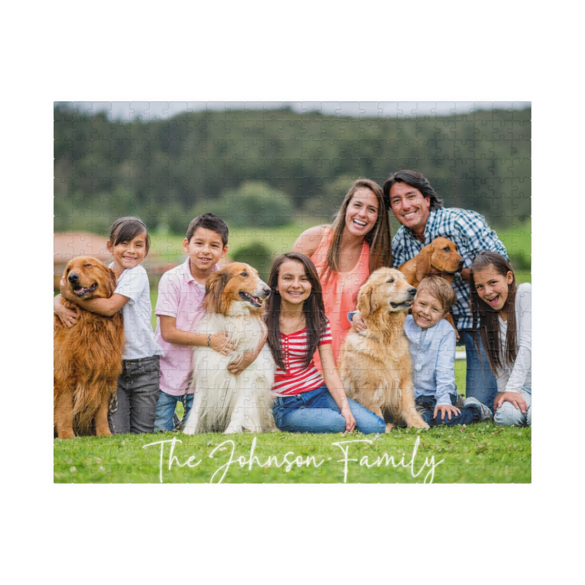 Personalized Jigsaw Puzzle with Photo and Name, Custom Family Picture Xmas Gift, Unique Holiday Keepsake, Glossy 520 or 1014 Piece Jigsaw