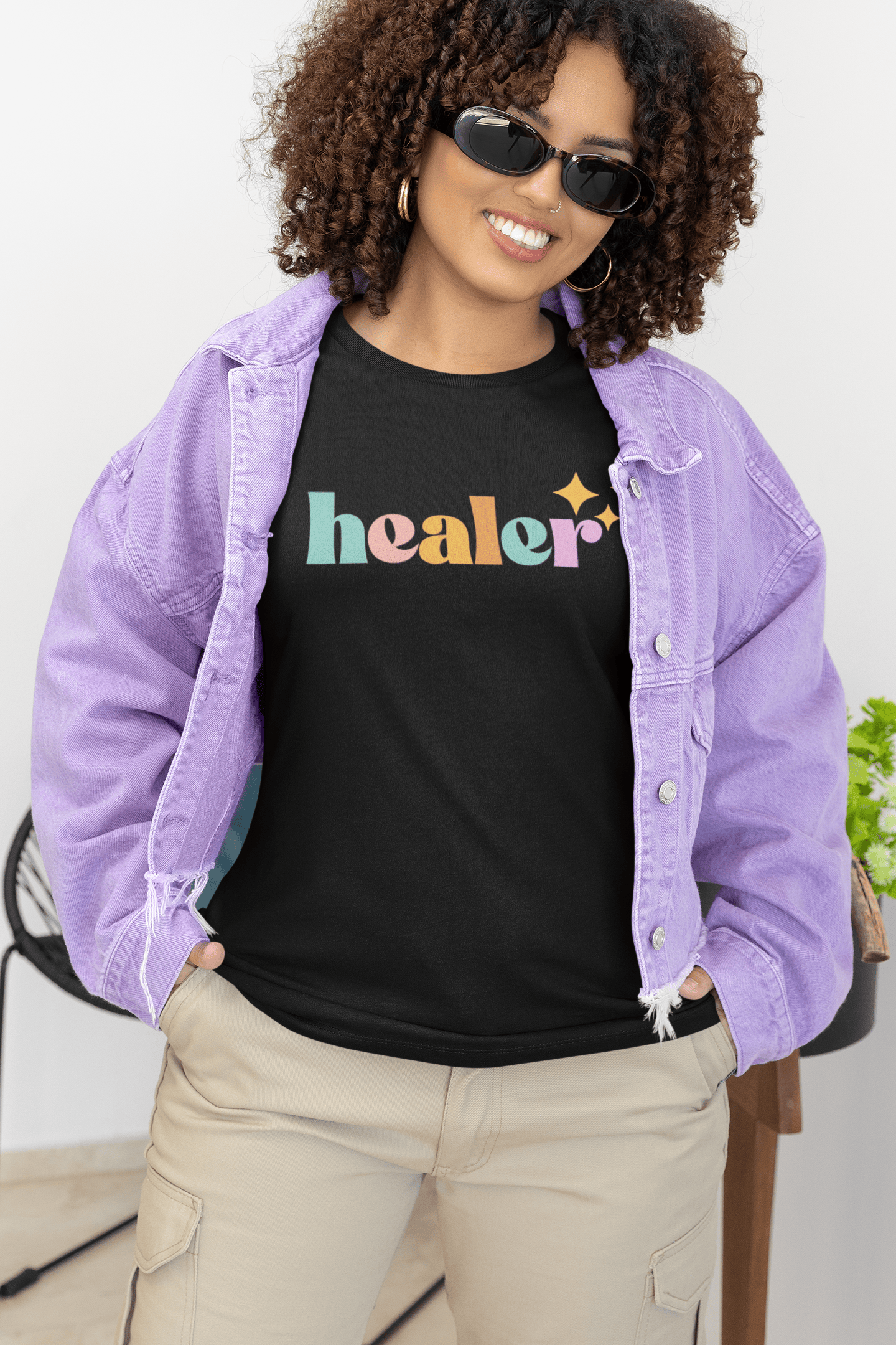 Healer Graphic T-Shirt - Unisex Comfort Tee With Pastel Retro Design