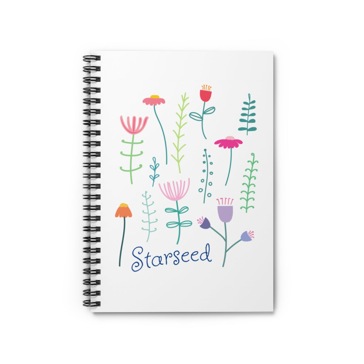 Starseed Spiral Notebook, Lightworker Gift for Andromedan Lyran Sirian Orion Pleiadian Arcturian, 5D Lined Floral Journal