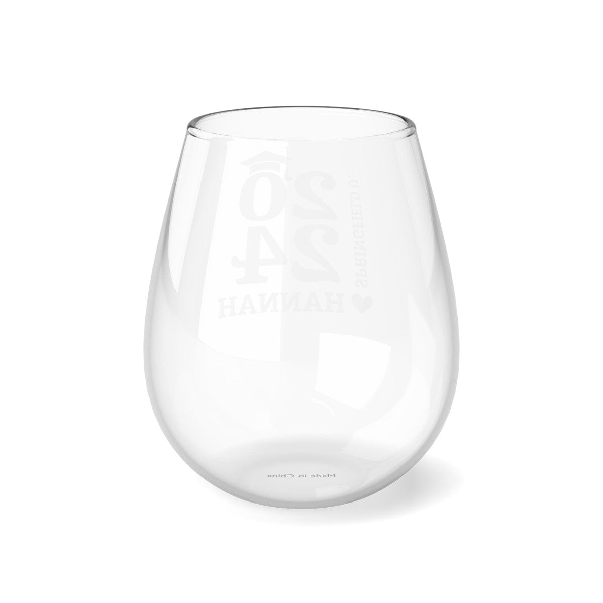 Custom Graduation Gift Class of 2024 Stemless Personalized Wine Glass School Name Grad Party Gift, 11.75oz