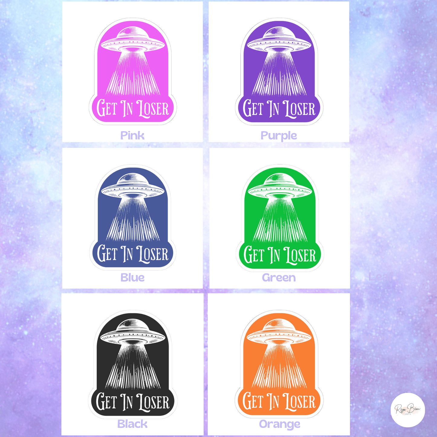 Funny UFO Sticker – Get In Loser Outer Space Decal With Sarcastic Humor