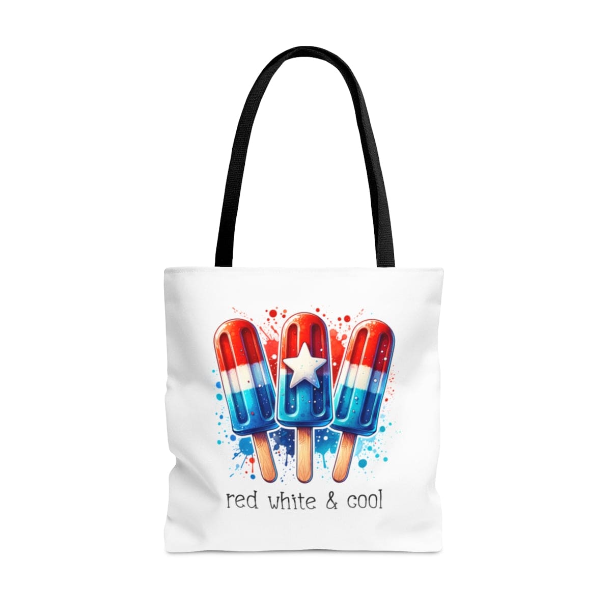 Fourth of July Popsicles Tote Bag, Red White and Cool Patriotic Independence Day Beach Tote, Stars and Stripes Popsicle Bag