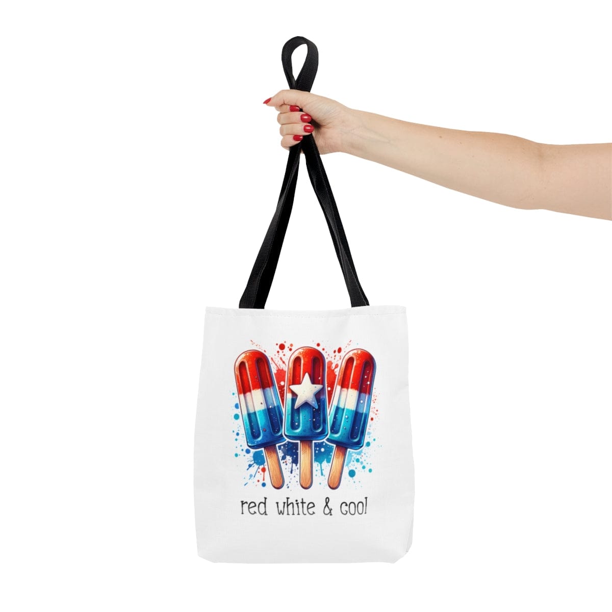 Fourth of July Popsicles Tote Bag, Red White and Cool Patriotic Independence Day Beach Tote, Stars and Stripes Popsicle Bag