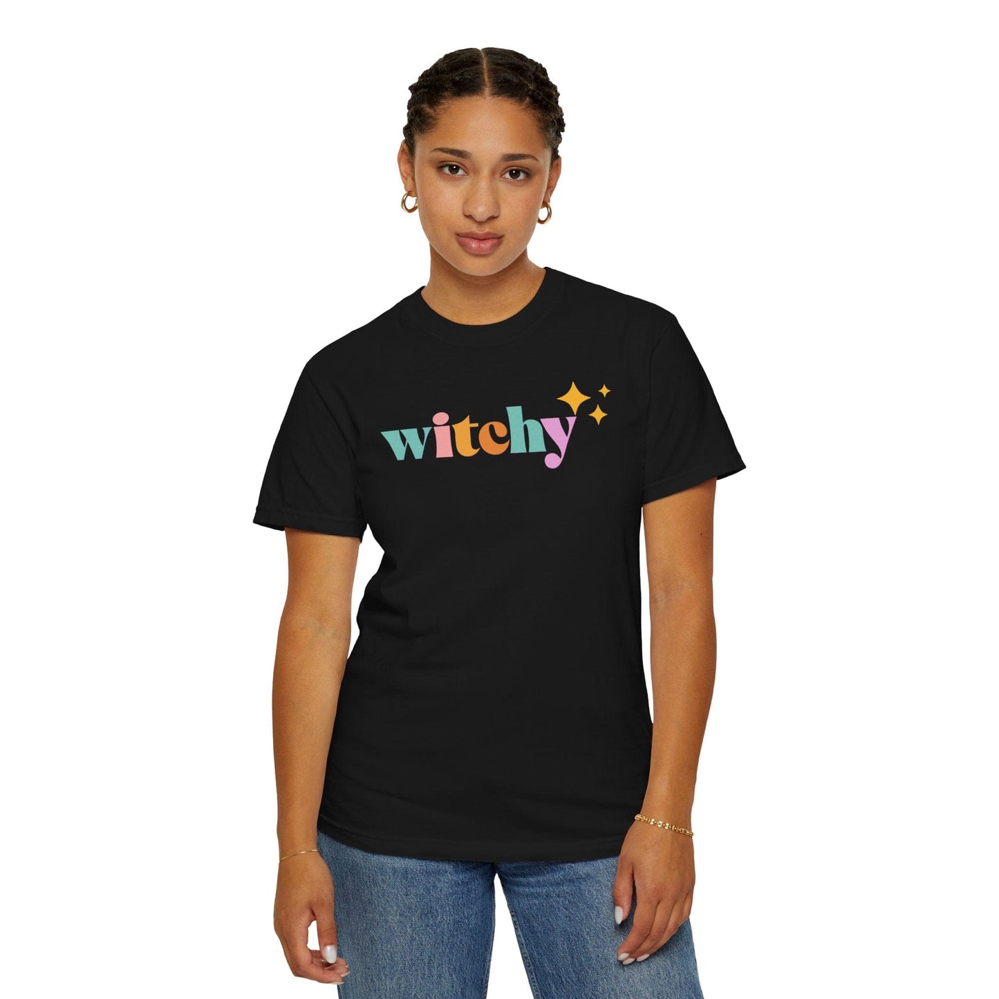 Witchy Graphic T-Shirt – Retro Pastel Unisex Comfort Shirt With Colorful Mystic Design