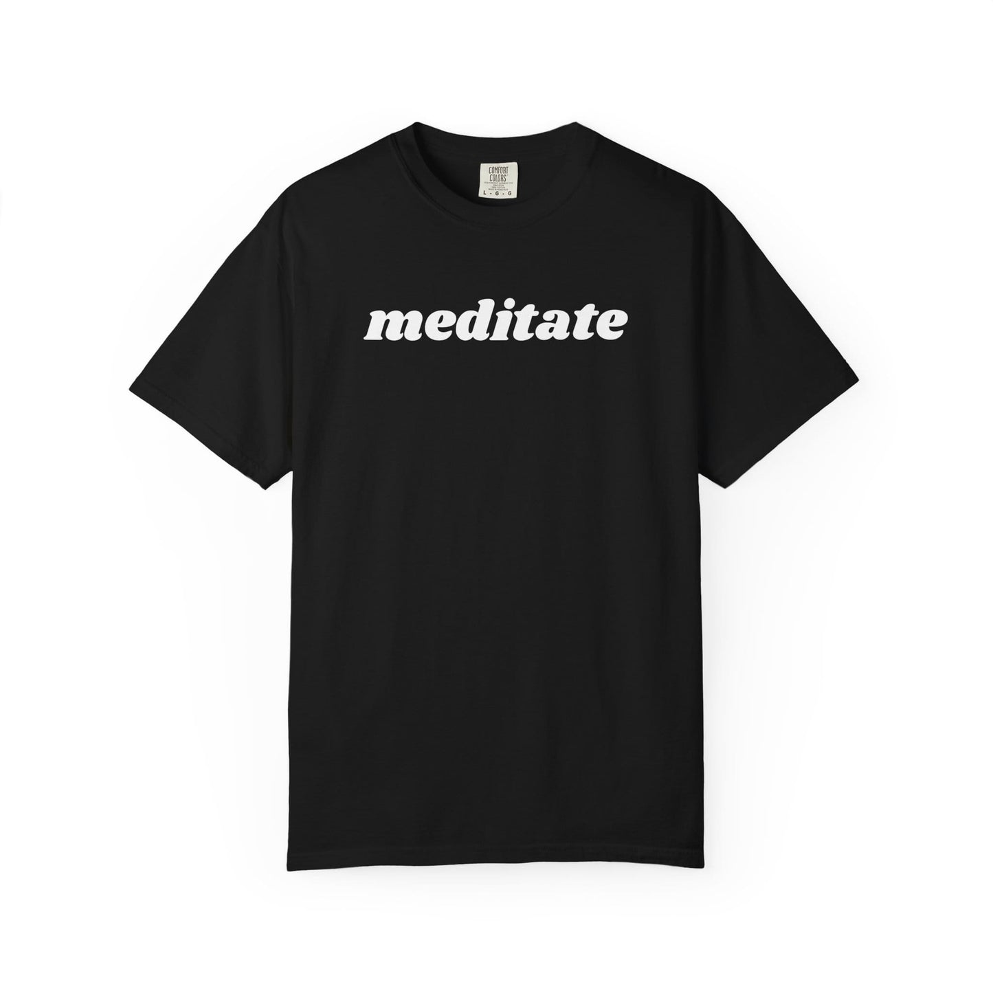 Meditate Minimalist Shirt – Comfort Colors Tee | Energy Healer & Yoga Teacher Apparel