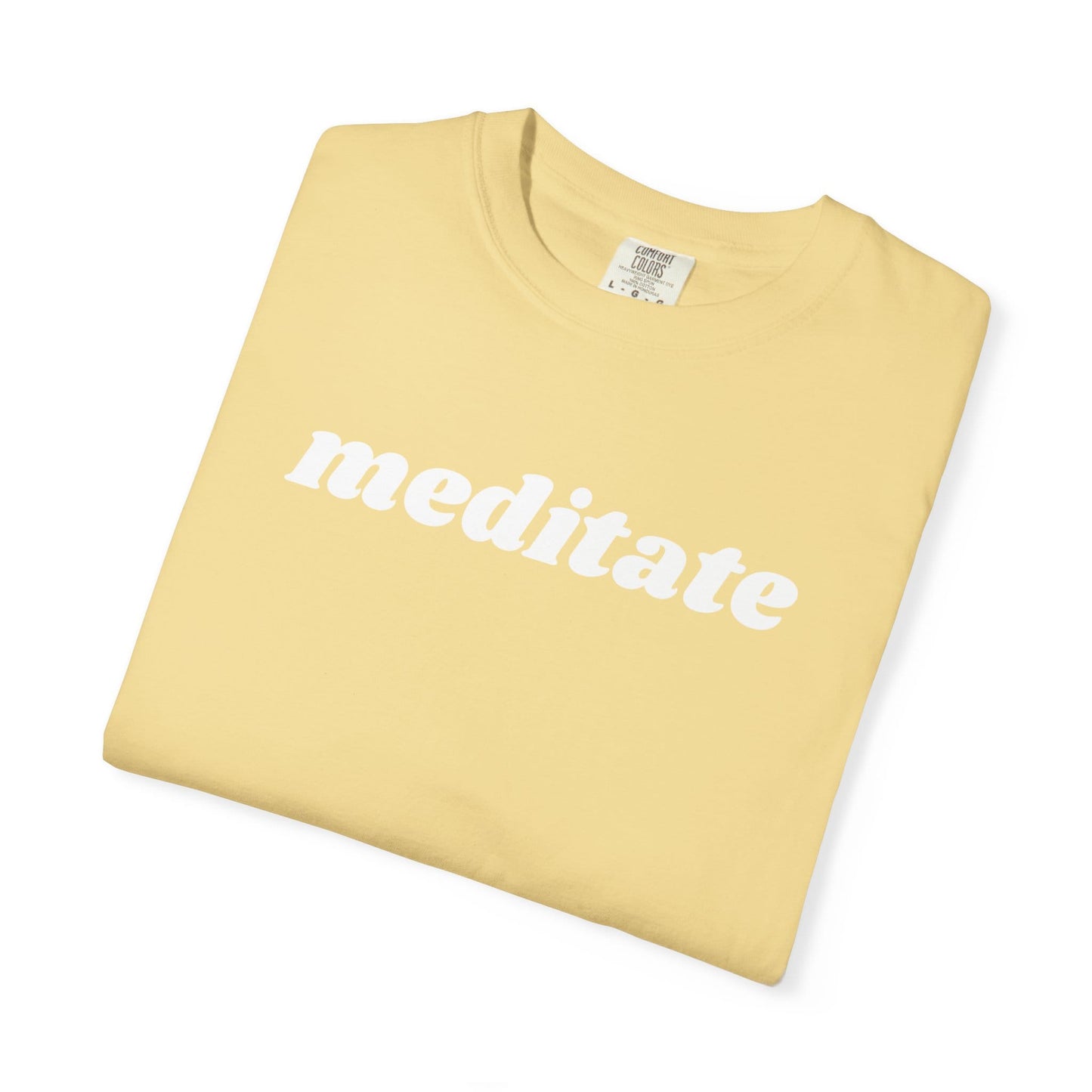 Meditate Minimalist Shirt – Comfort Colors Tee | Energy Healer & Yoga Teacher Apparel